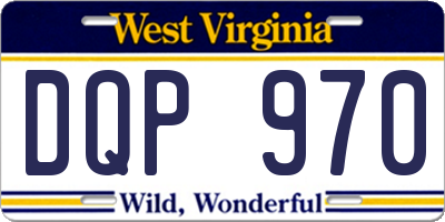 WV license plate DQP970
