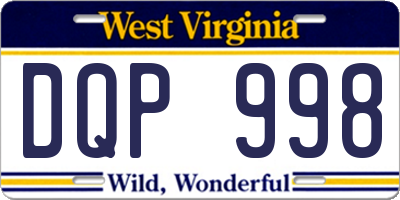 WV license plate DQP998