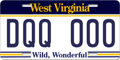 WV license plate DQQ000