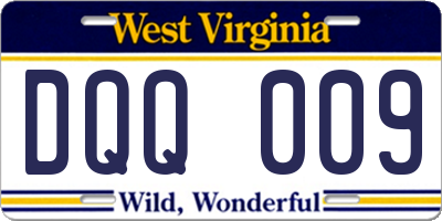 WV license plate DQQ009