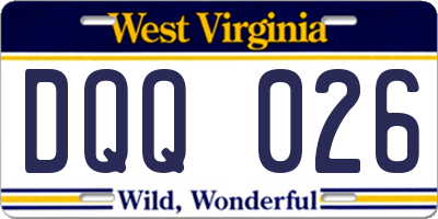 WV license plate DQQ026