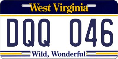 WV license plate DQQ046