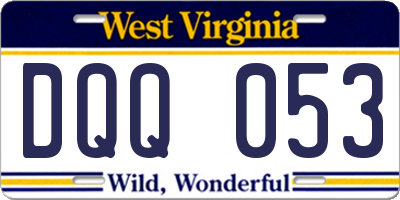 WV license plate DQQ053
