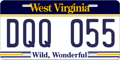 WV license plate DQQ055