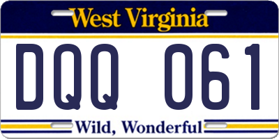 WV license plate DQQ061