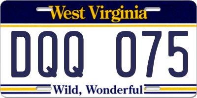 WV license plate DQQ075