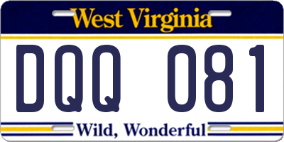 WV license plate DQQ081