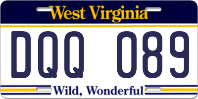 WV license plate DQQ089