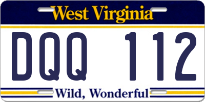 WV license plate DQQ112