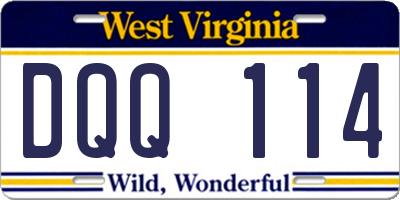 WV license plate DQQ114