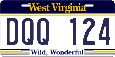 WV license plate DQQ124