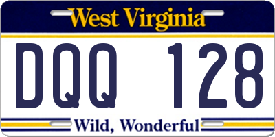 WV license plate DQQ128