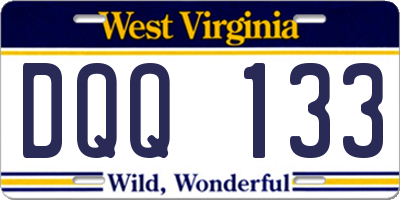 WV license plate DQQ133