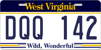 WV license plate DQQ142
