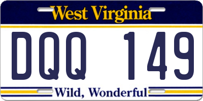 WV license plate DQQ149
