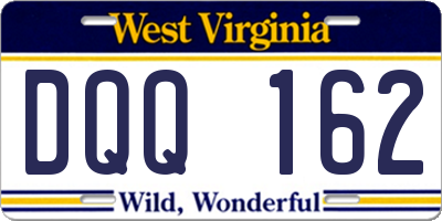 WV license plate DQQ162