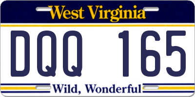 WV license plate DQQ165