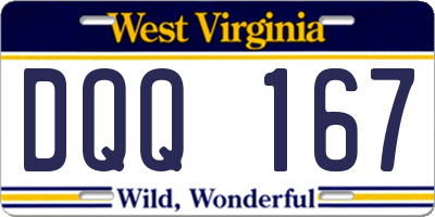 WV license plate DQQ167