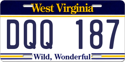 WV license plate DQQ187