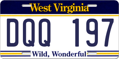 WV license plate DQQ197