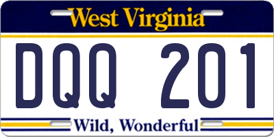 WV license plate DQQ201
