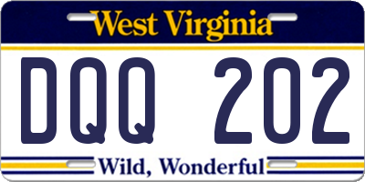 WV license plate DQQ202
