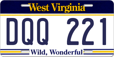 WV license plate DQQ221