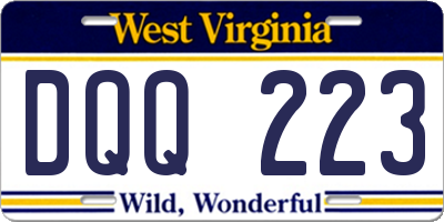 WV license plate DQQ223