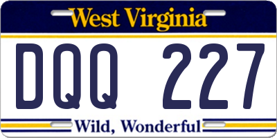 WV license plate DQQ227