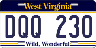 WV license plate DQQ230