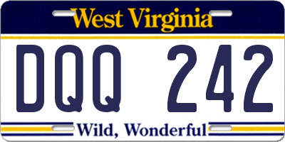 WV license plate DQQ242