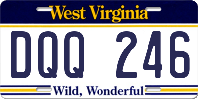 WV license plate DQQ246