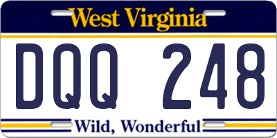 WV license plate DQQ248