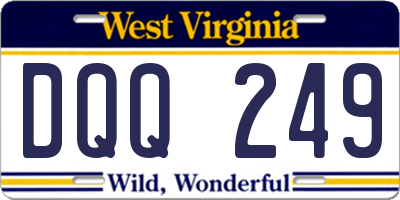 WV license plate DQQ249