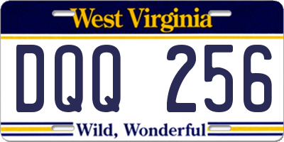 WV license plate DQQ256