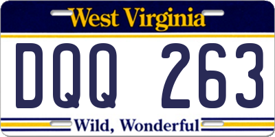 WV license plate DQQ263