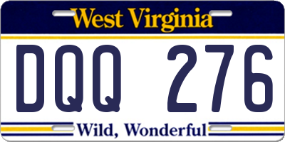 WV license plate DQQ276
