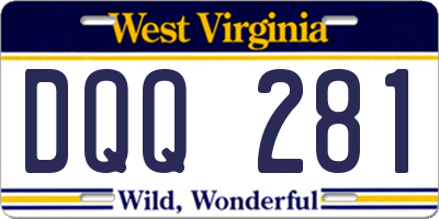 WV license plate DQQ281