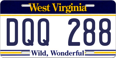 WV license plate DQQ288