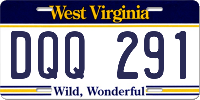 WV license plate DQQ291