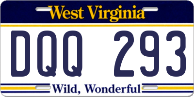 WV license plate DQQ293