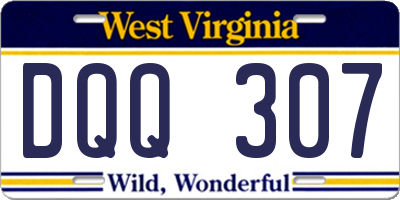 WV license plate DQQ307