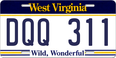 WV license plate DQQ311