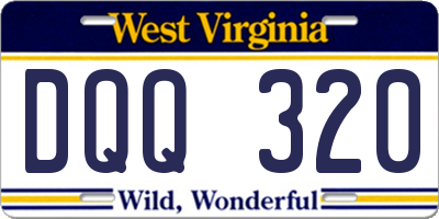 WV license plate DQQ320