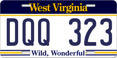 WV license plate DQQ323