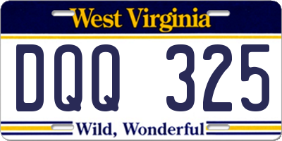 WV license plate DQQ325