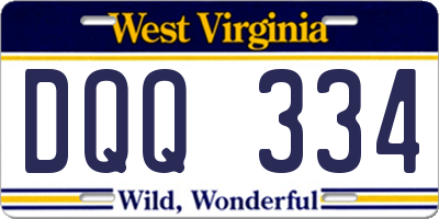 WV license plate DQQ334