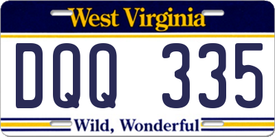 WV license plate DQQ335