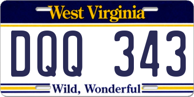 WV license plate DQQ343
