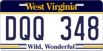 WV license plate DQQ348